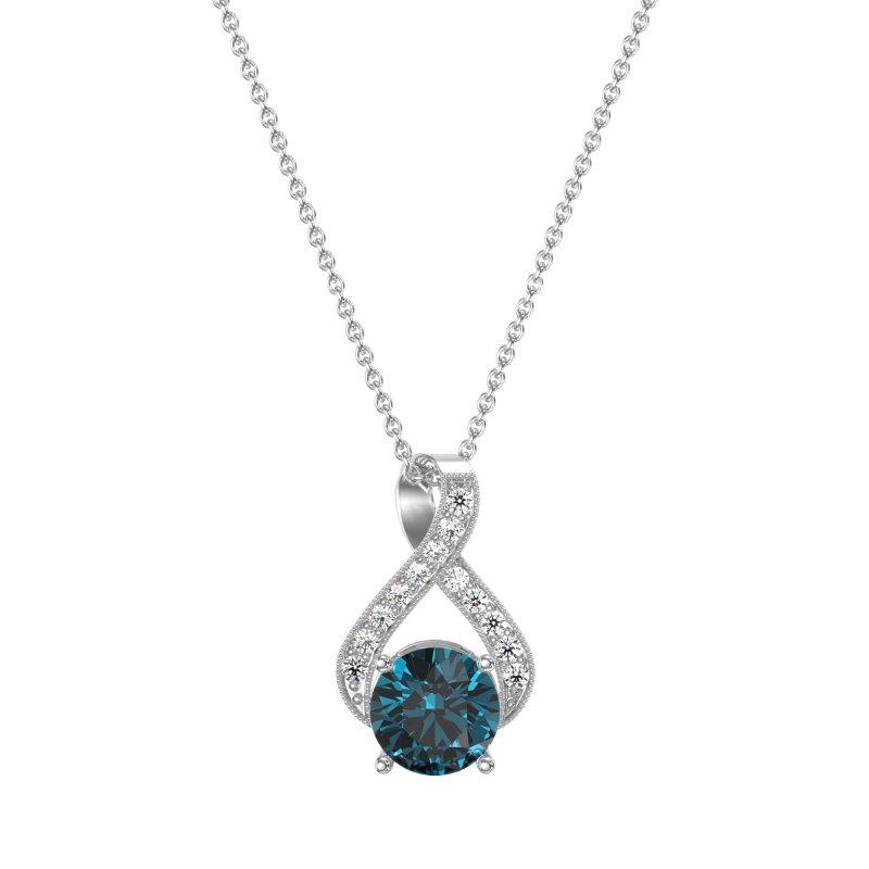 Infinity Halo Solitaire Necklace