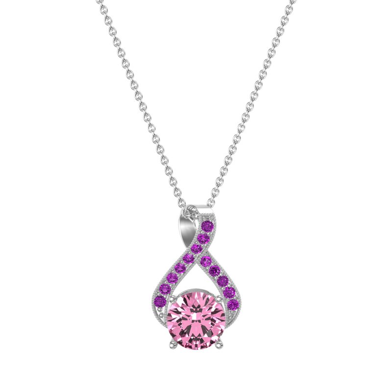 Infinity Halo Solitaire Necklace