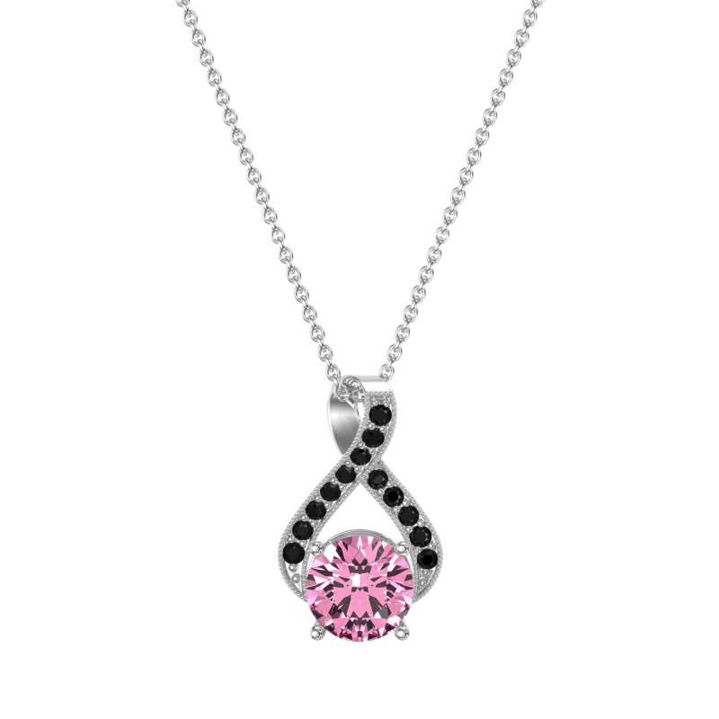 Infinity Halo Solitaire Necklace