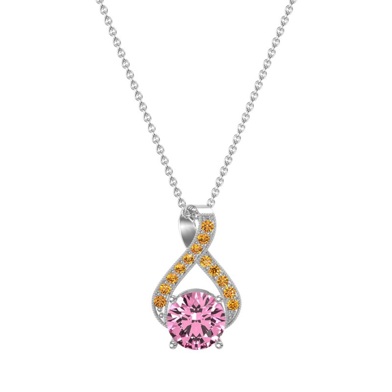 Infinity Halo Solitaire Necklace
