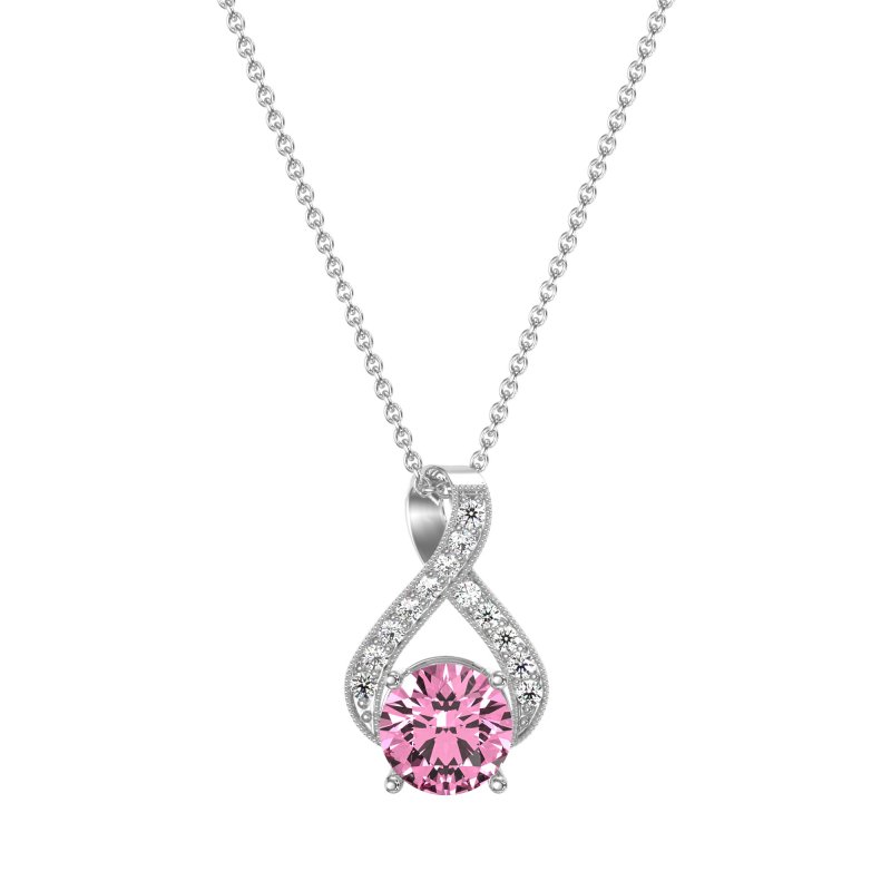 Infinity Halo Solitaire Necklace