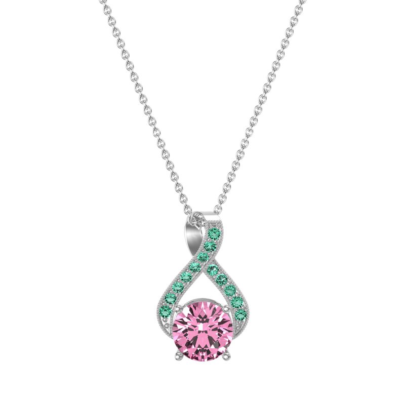 Infinity Halo Solitaire Necklace