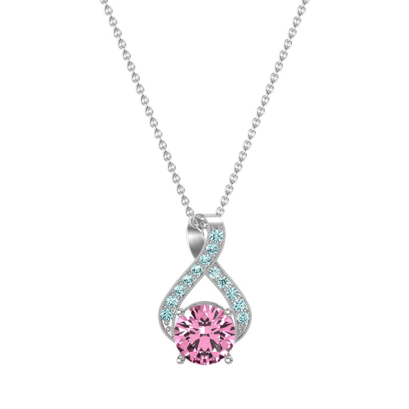 Infinity Halo Solitaire Necklace