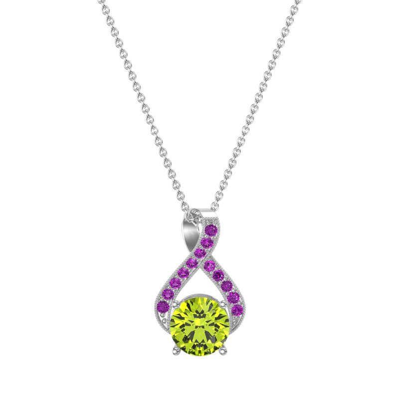 Infinity Halo Solitaire Necklace