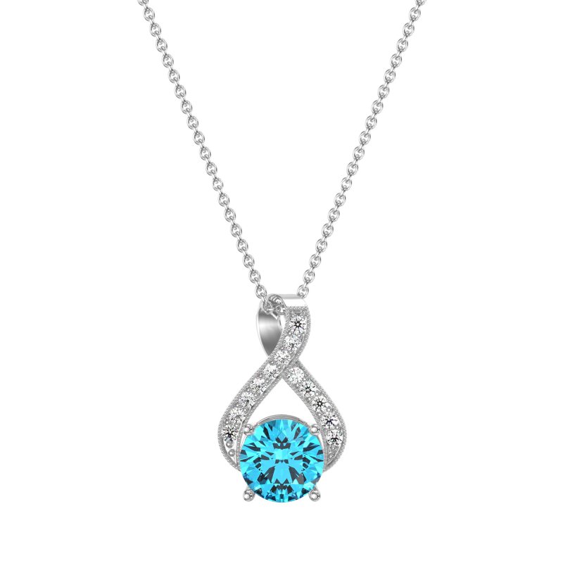 Infinity Halo Solitaire Necklace