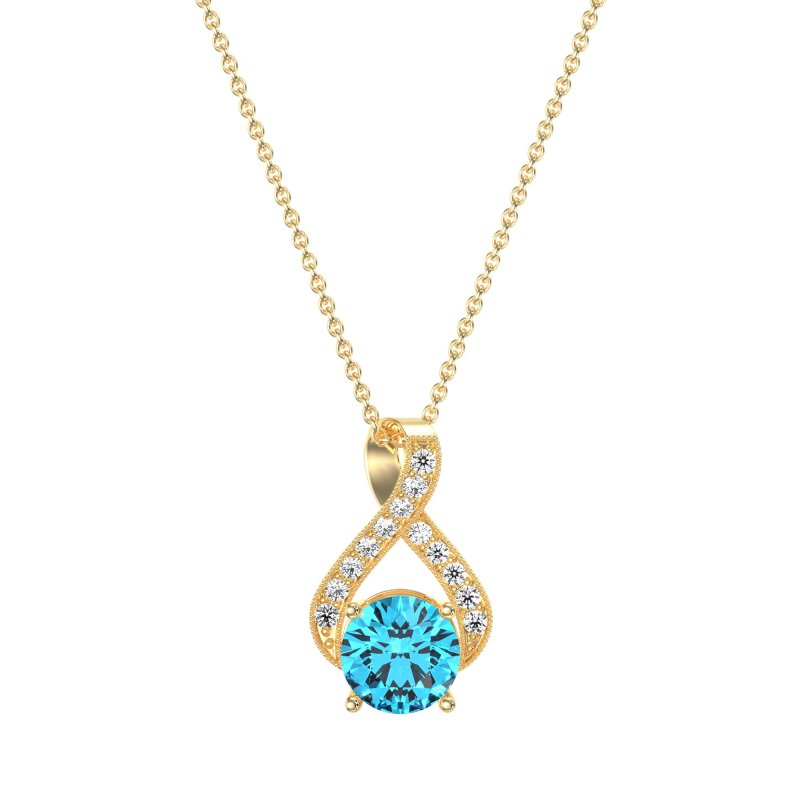 Infinity Halo Solitaire Necklace
