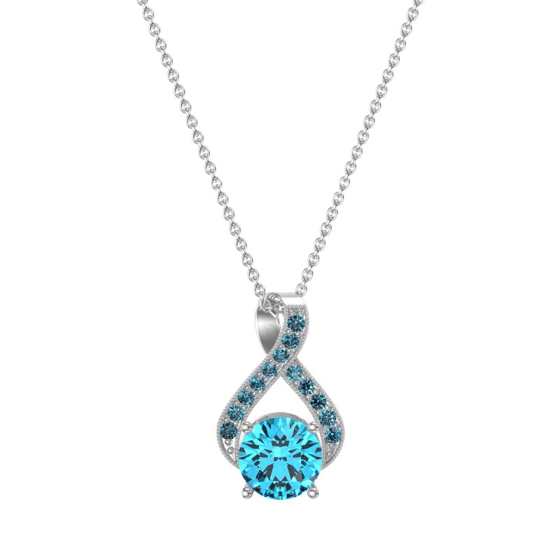 Infinity Halo Solitaire Necklace