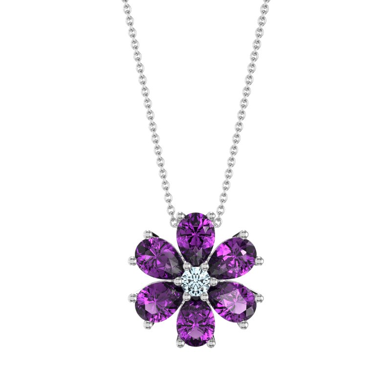 Pear Shapes Flower Necklace
