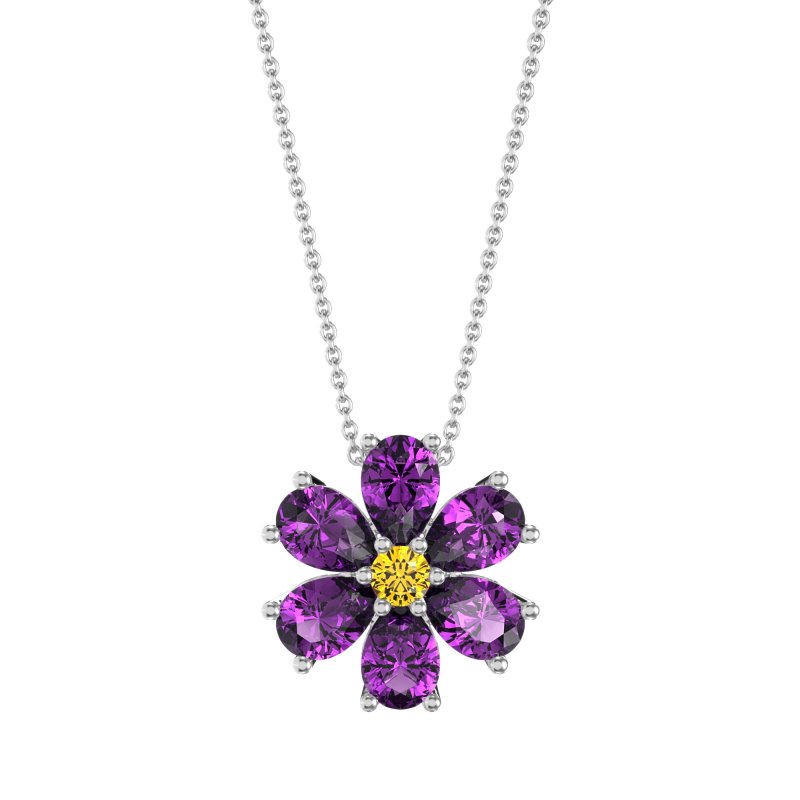 Pear Shapes Flower Necklace