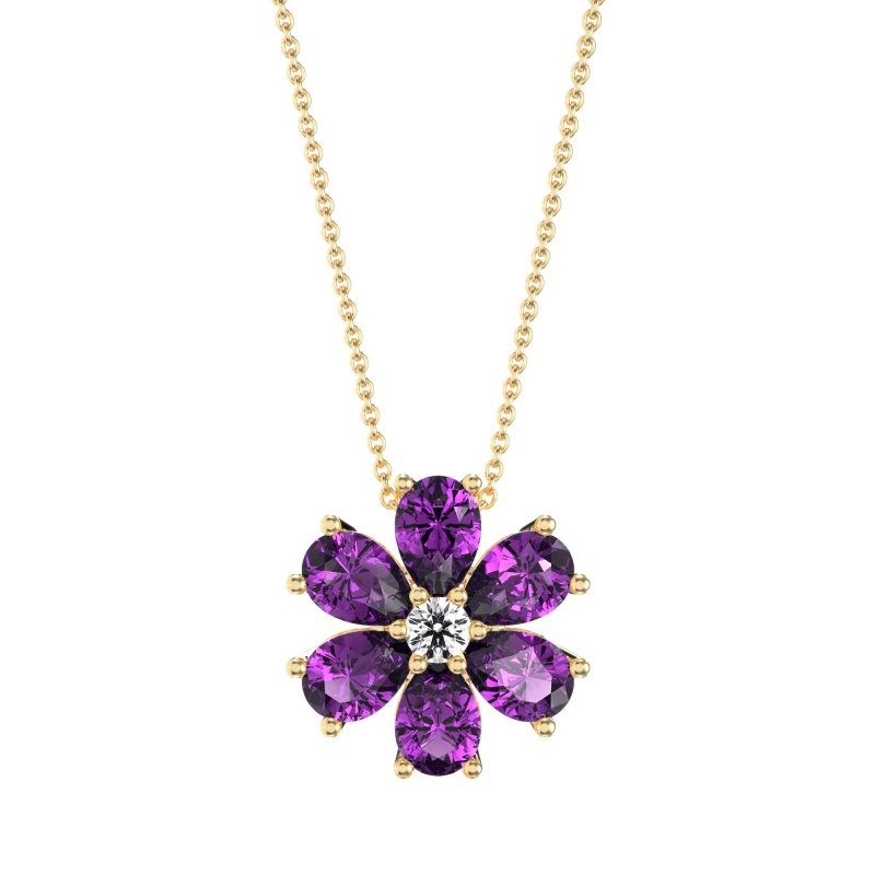 Pear Shapes Flower Necklace