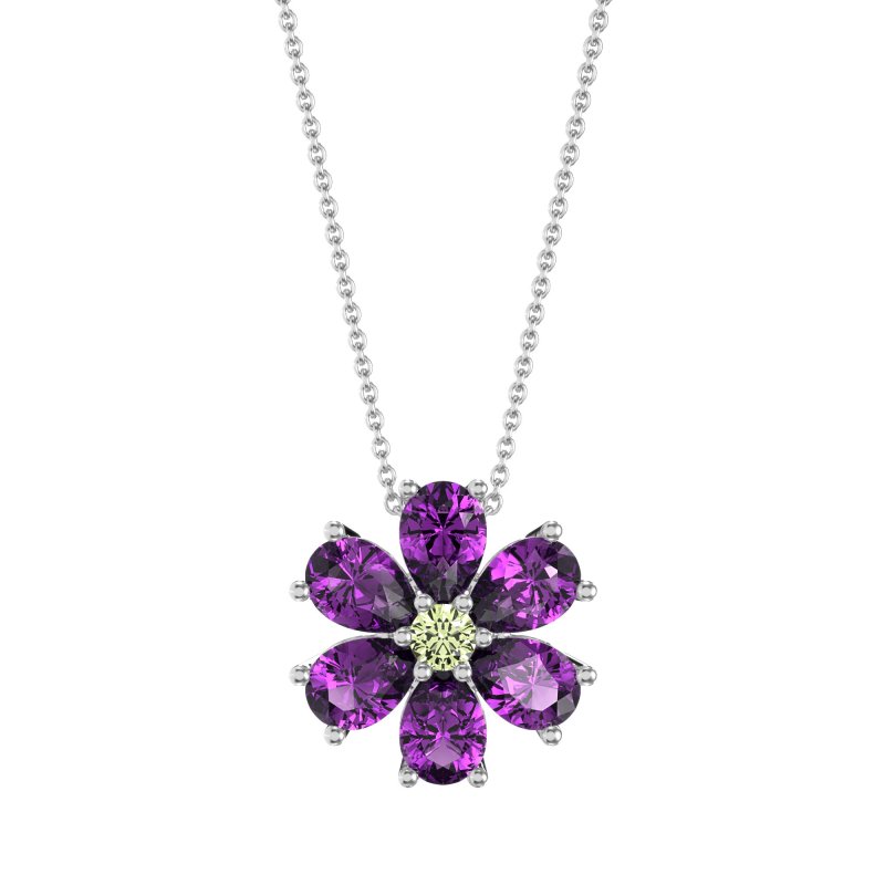 Pear Shapes Flower Necklace