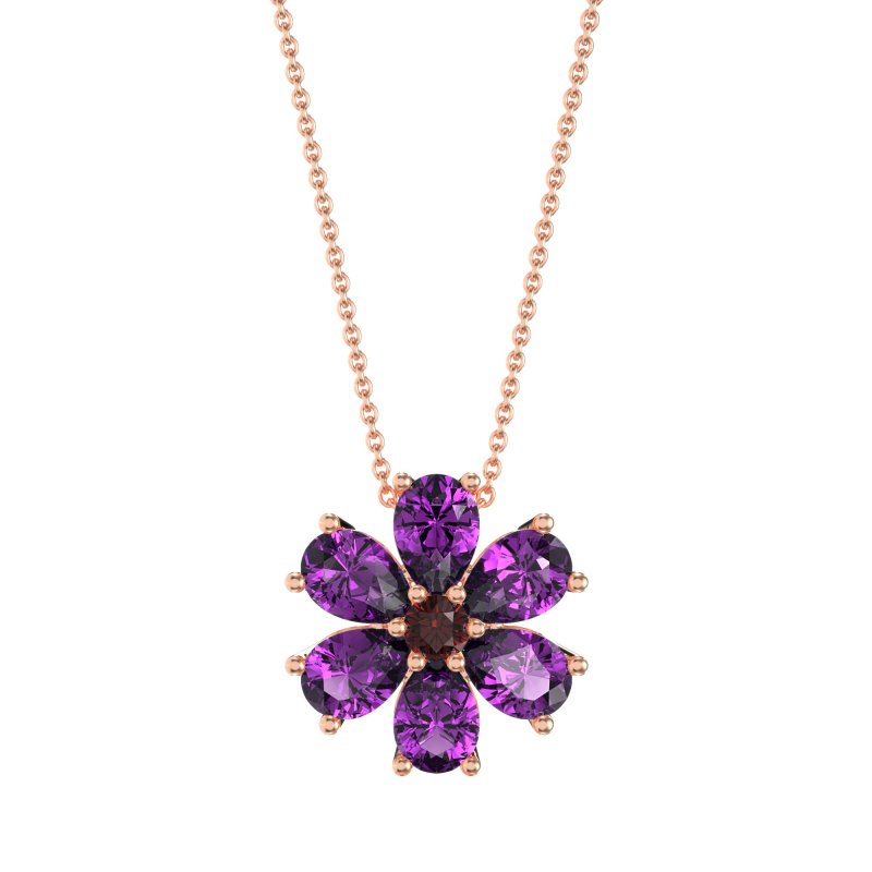 Pear Shapes Flower Necklace