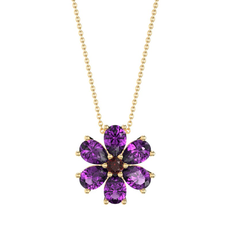 Pear Shapes Flower Necklace