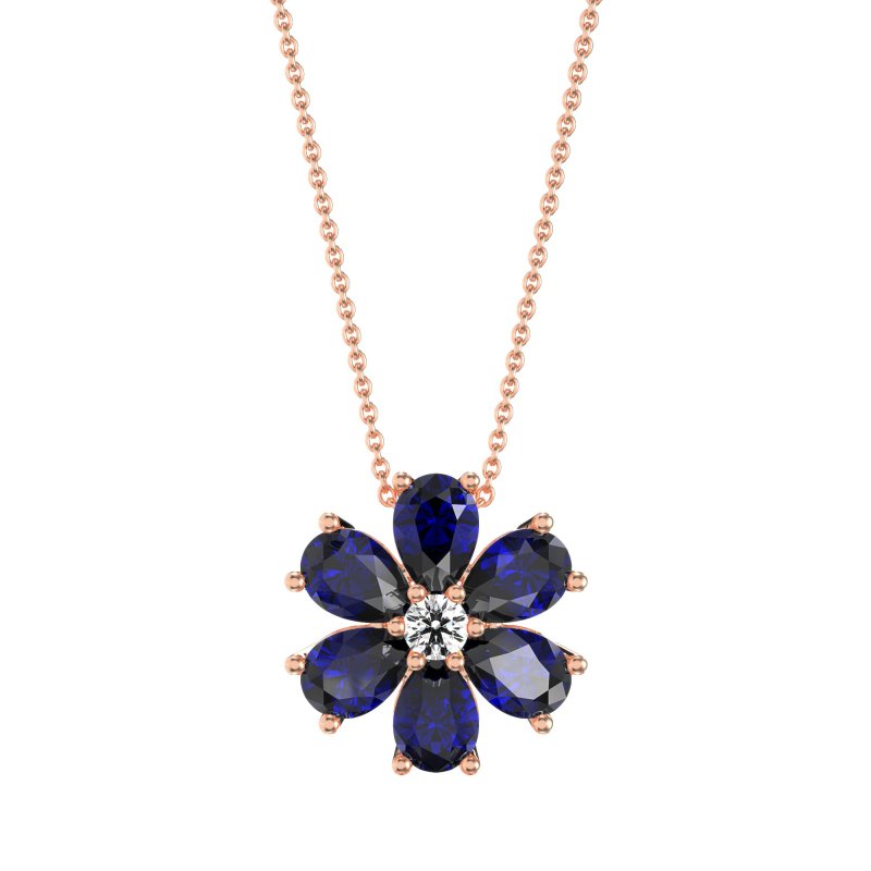 Pear Shapes Flower Necklace