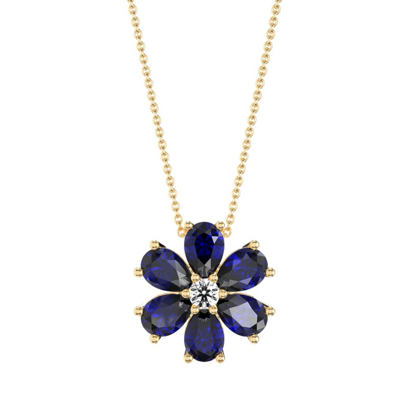 Pear Shapes Flower Necklace