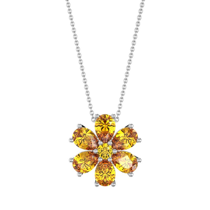 Pear Shapes Flower Necklace