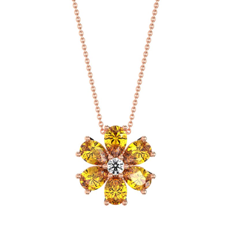 Pear Shapes Flower Necklace