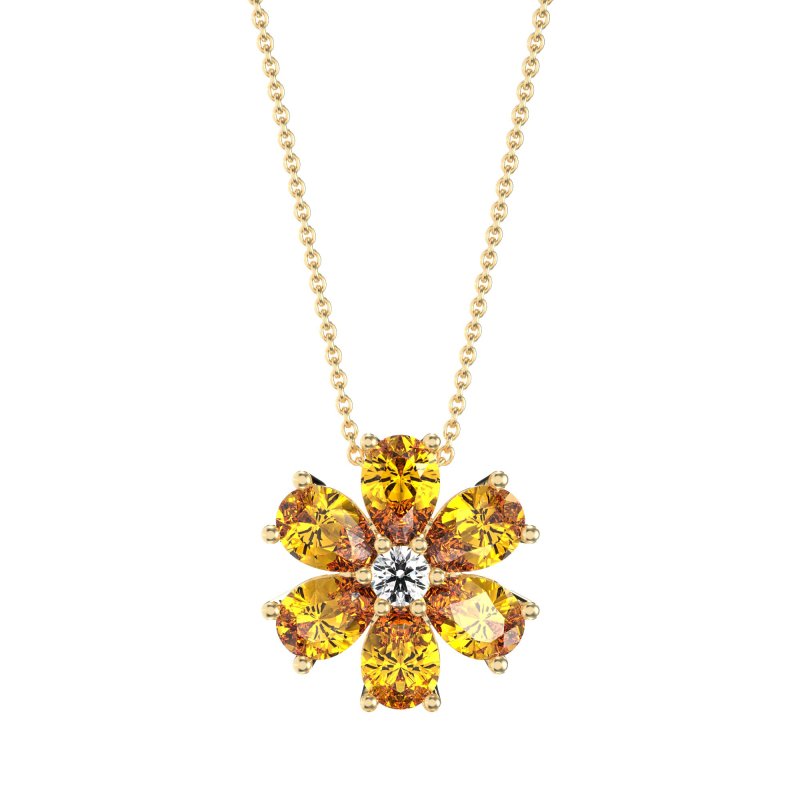 Pear Shapes Flower Necklace