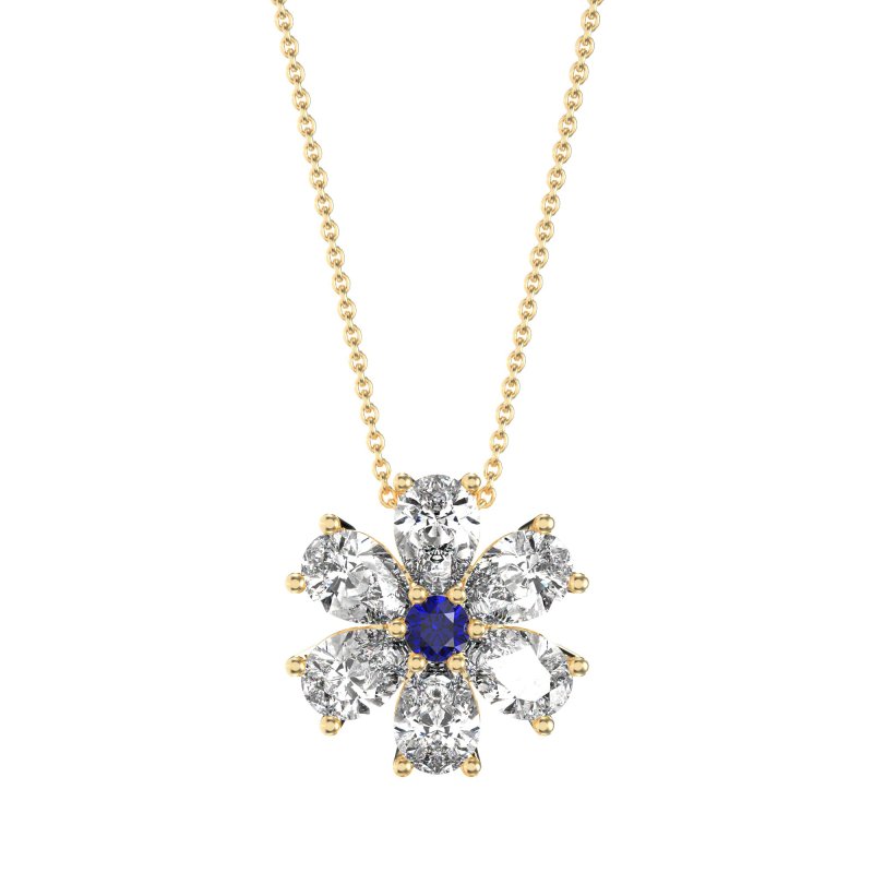 Pear Shapes Flower Necklace