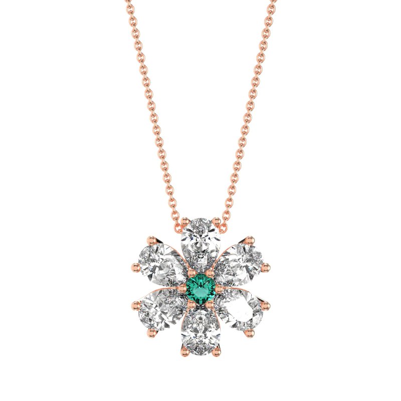 Pear Shapes Flower Necklace