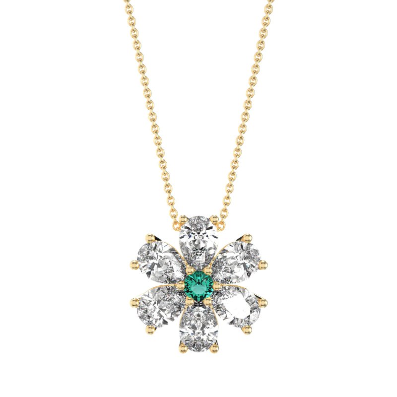 Pear Shapes Flower Necklace