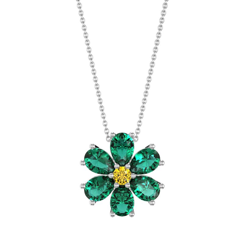 Pear Shapes Flower Necklace