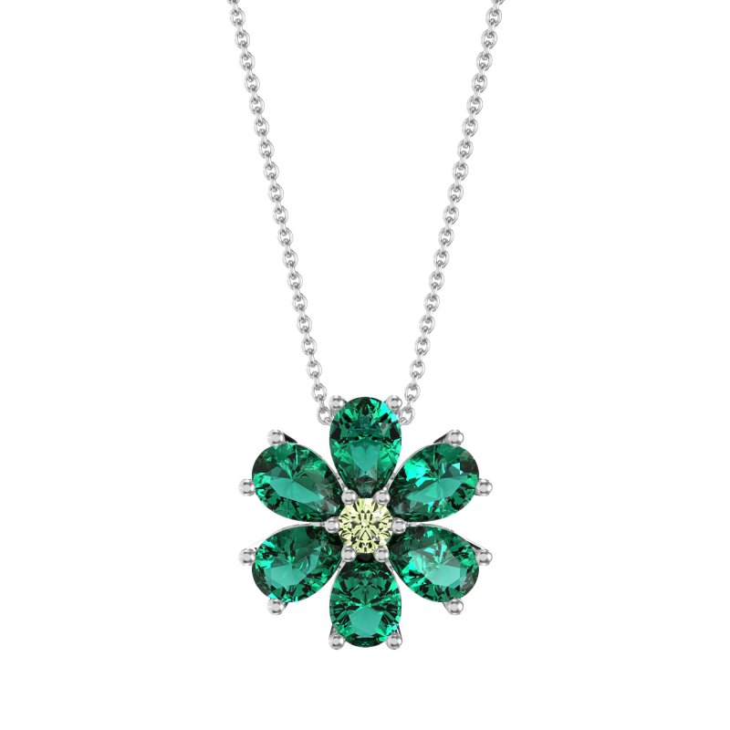 Pear Shapes Flower Necklace