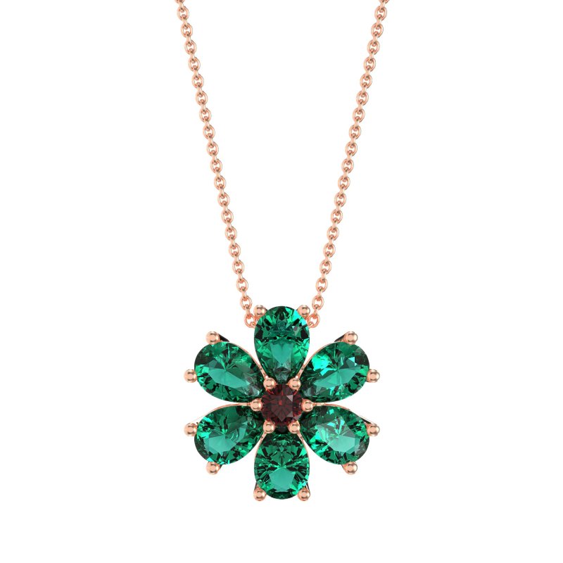 Pear Shapes Flower Necklace