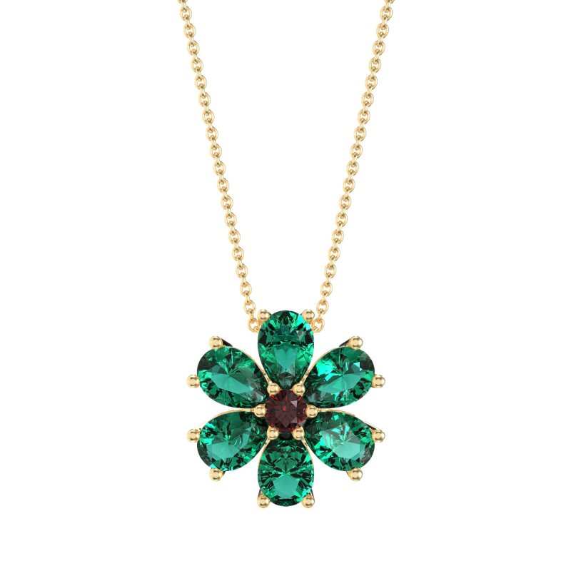 Pear Shapes Flower Necklace