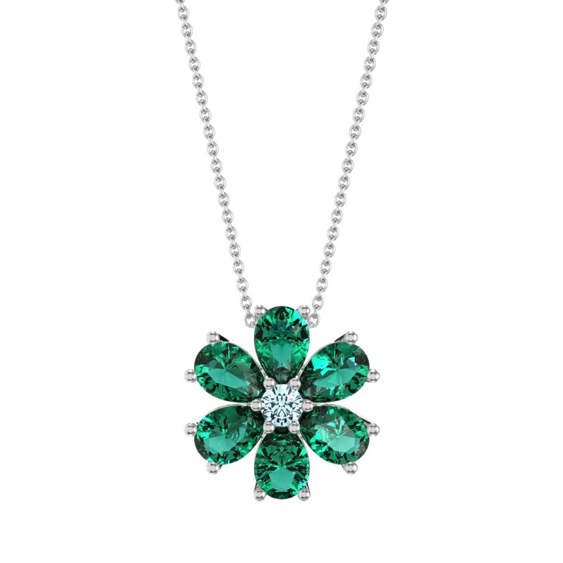 Pear Shapes Flower Necklace