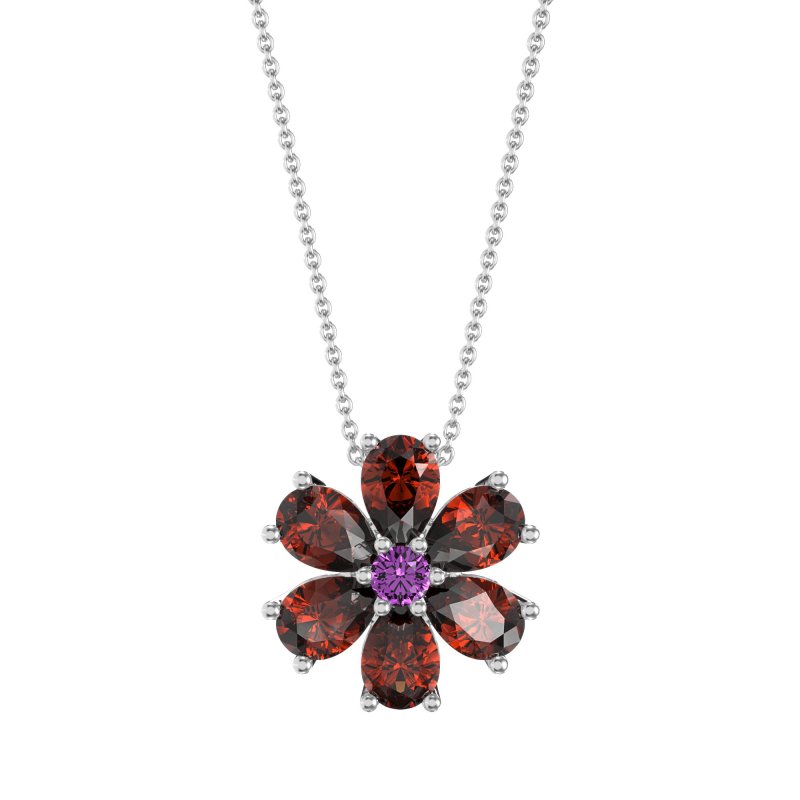 Pear Shapes Flower Necklace