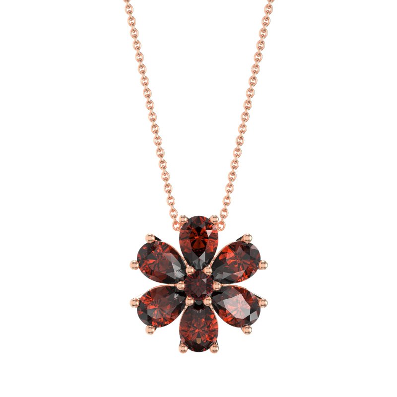 Pear Shapes Flower Necklace