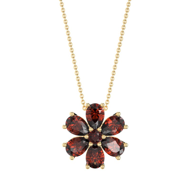 Pear Shapes Flower Necklace