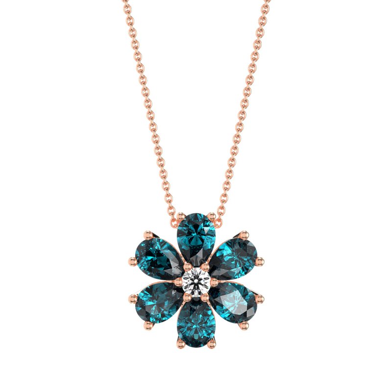 Pear Shapes Flower Necklace