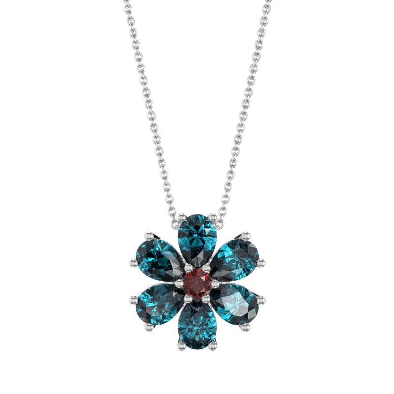 Pear Shapes Flower Necklace