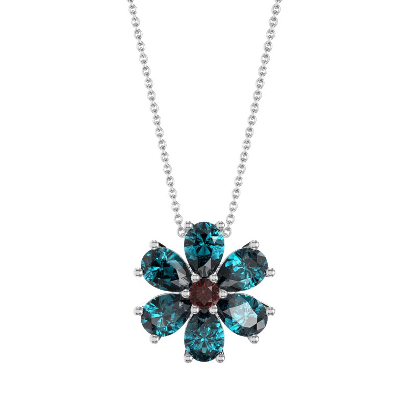 Pear Shapes Flower Necklace