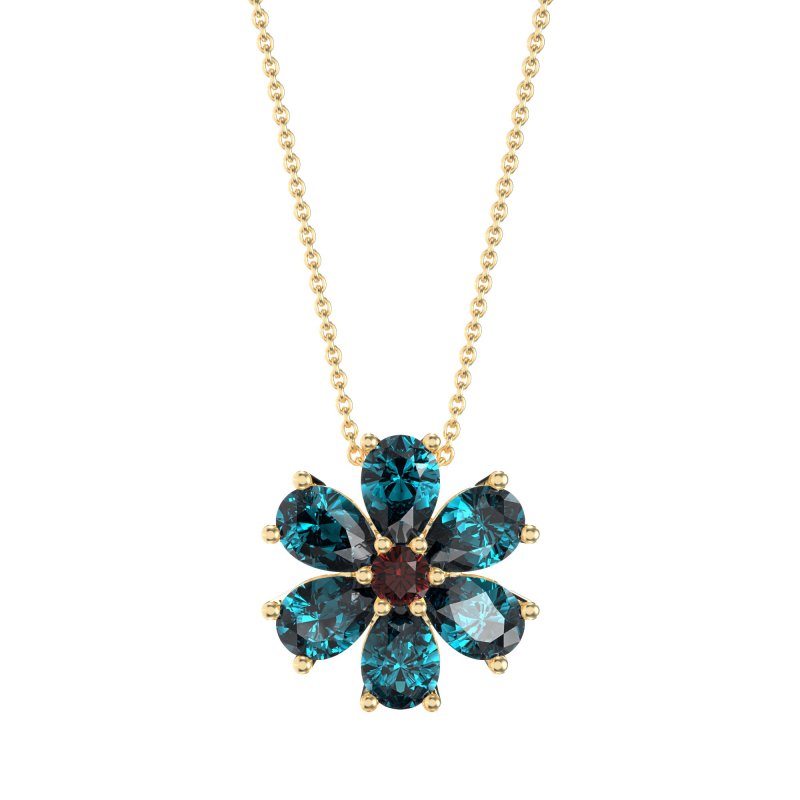 Pear Shapes Flower Necklace