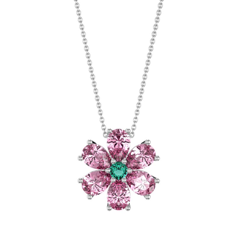 Pear Shapes Flower Necklace