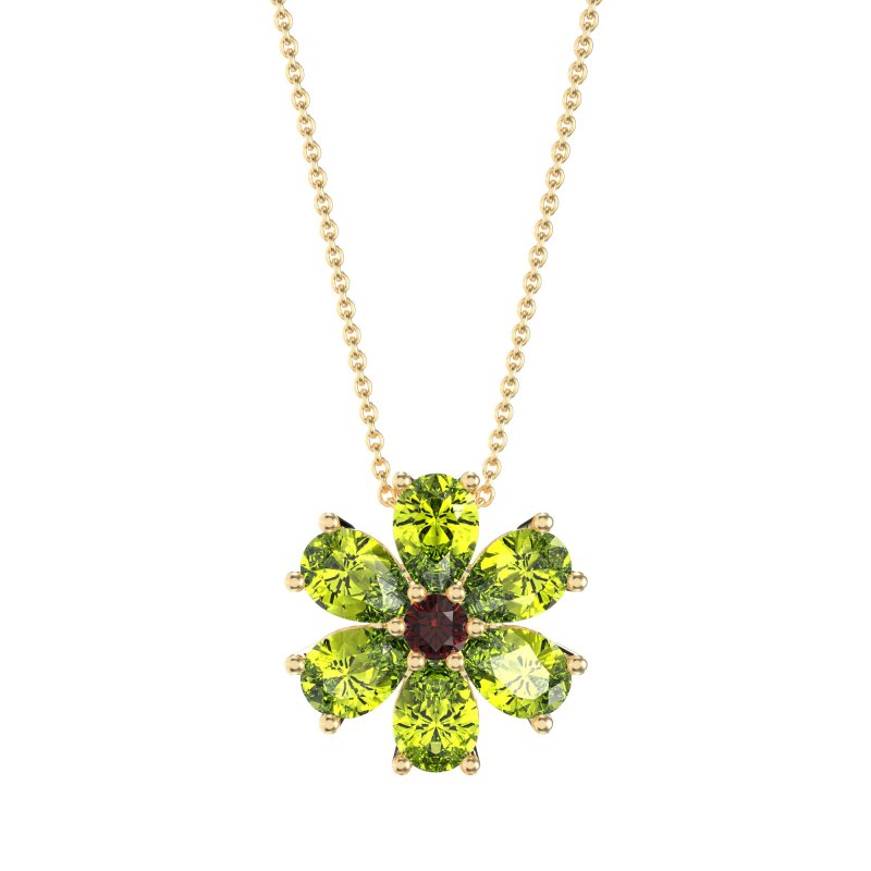 Pear Shapes Flower Necklace