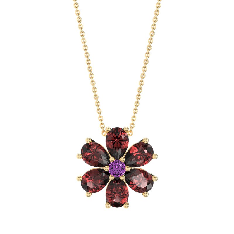 Pear Shapes Flower Necklace