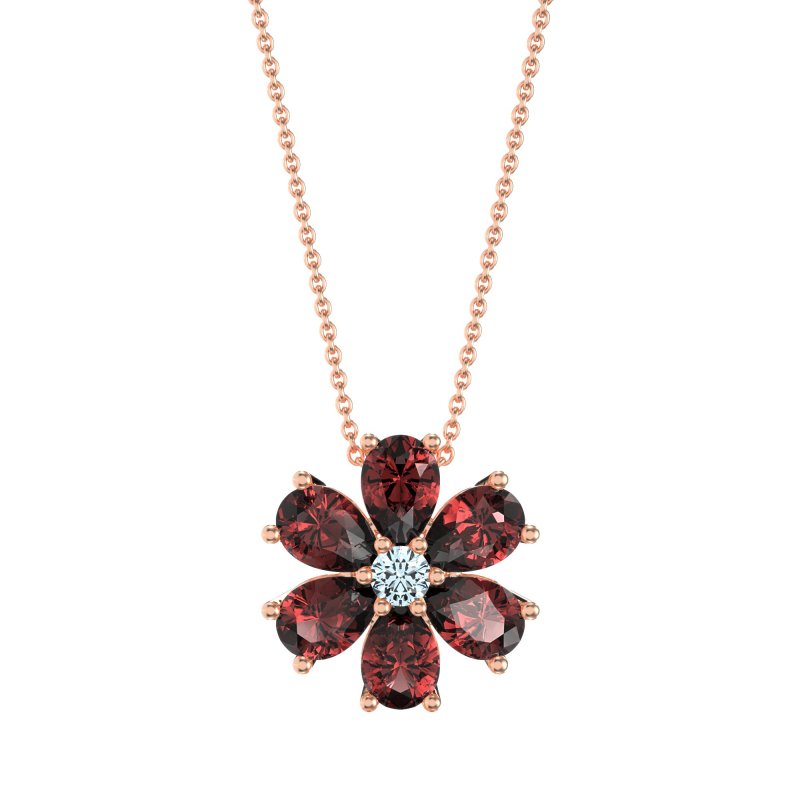 Pear Shapes Flower Necklace