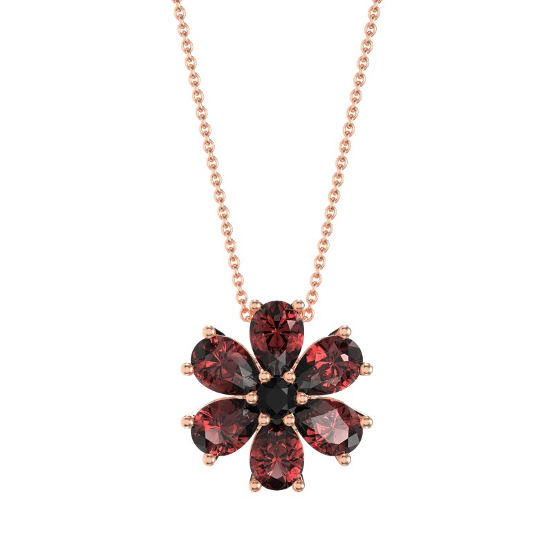 Pear Shapes Flower Necklace