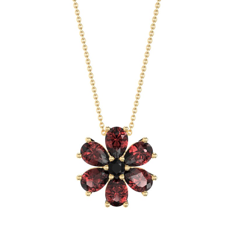Pear Shapes Flower Necklace
