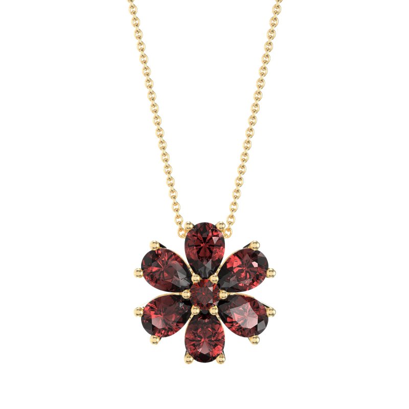 Pear Shapes Flower Necklace