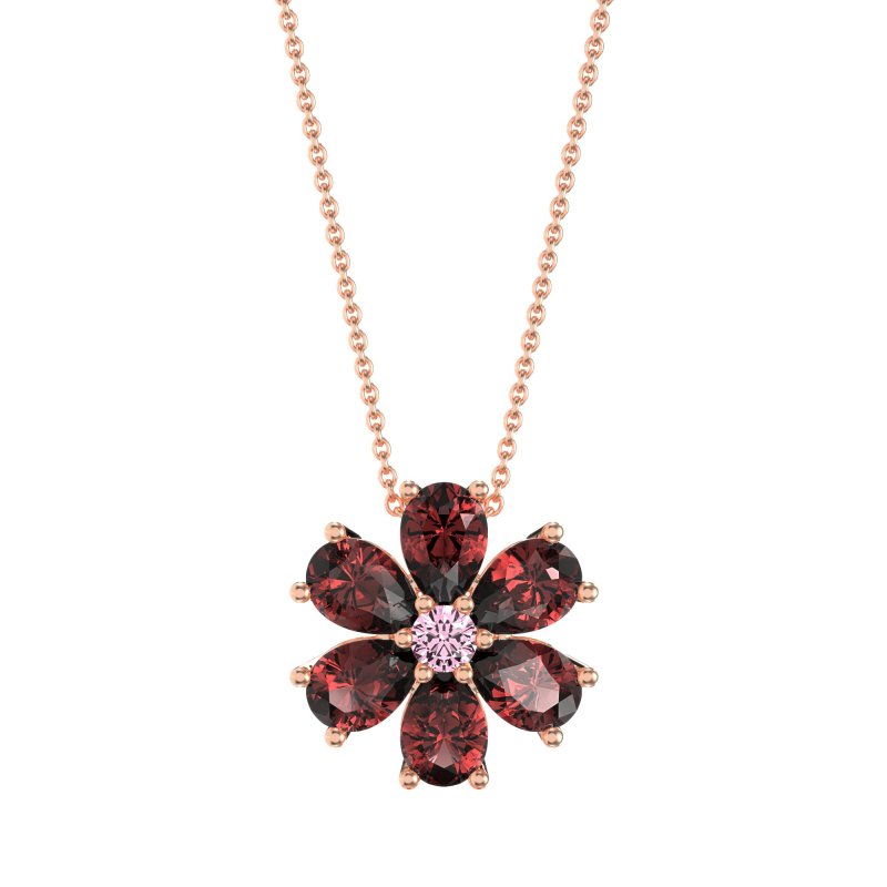 Pear Shapes Flower Necklace