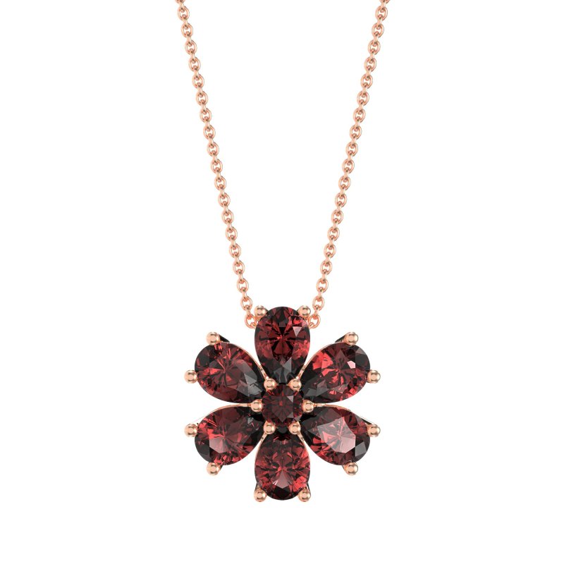 Pear Shapes Flower Necklace