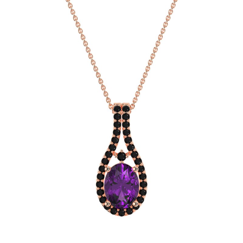Wrap Around Halo Oval Necklace