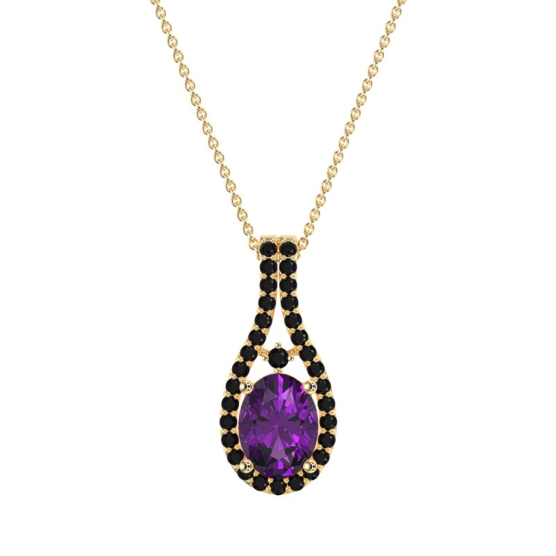 Wrap Around Halo Oval Necklace