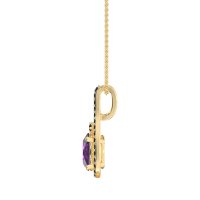 Wrap Around Halo Oval Necklace