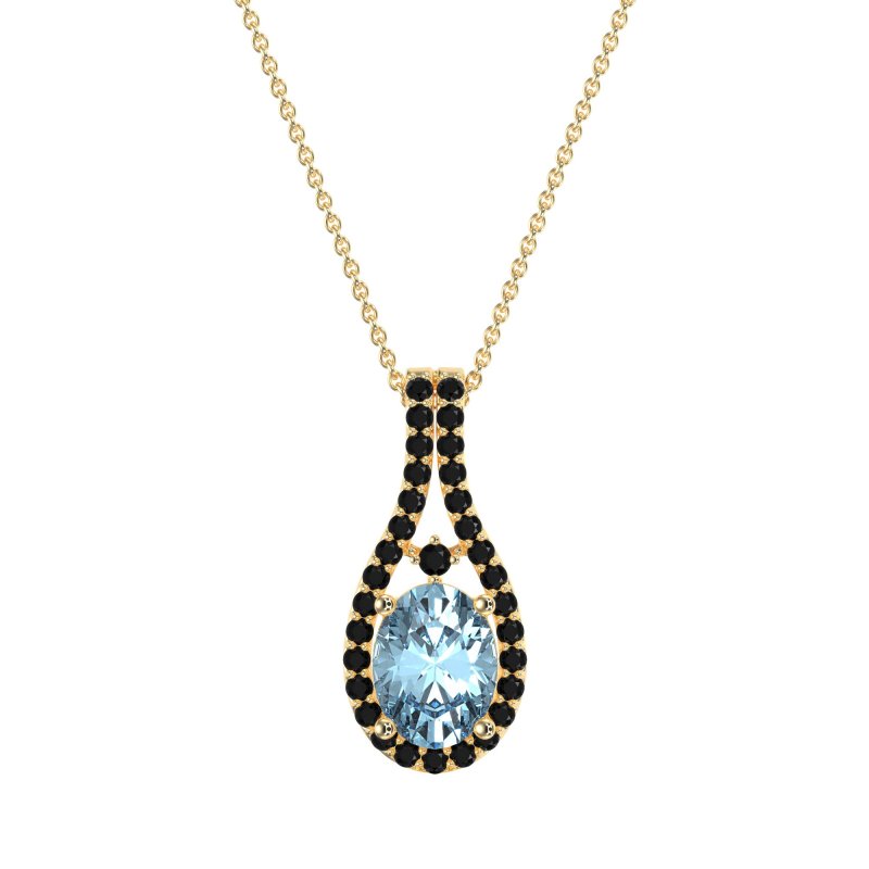 Wrap Around Halo Oval Necklace